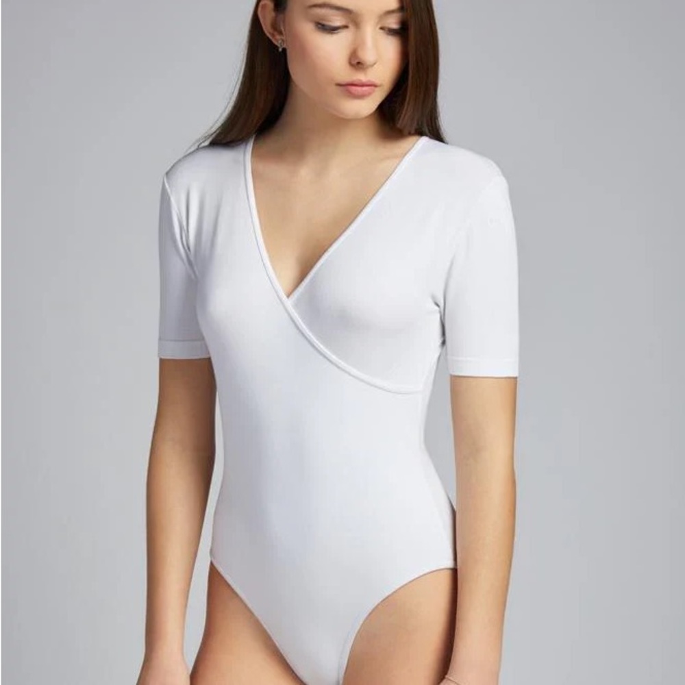 Elegant Black Wrap Bamboo Bodysuit